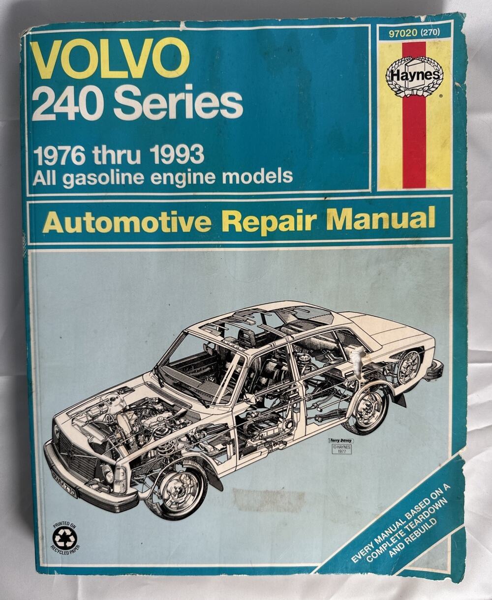 Volvo 240 Series 1976 thru 1993 Haynes Owners Repair Manual 242 244 245 Gasoline